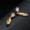 Artilady Women Gold Leaf Earrings