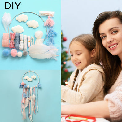 DIY Dream catcher Kit Room Decoration Purple Pink Dreamcatcher Room Decor Cloud Decor Gift  For women