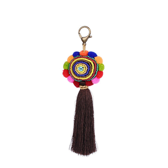 Artilady Pom Pom Colorful Tassel Keychain