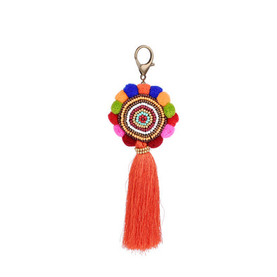 Artilady Pom Pom Colorful Tassel Keychain