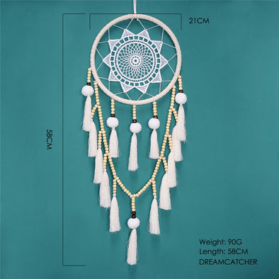 Nordic Tassel Dream Catcher Room Decoration Bedroom Decor Wind Chimes Farmhouse Pink Wall Art  Hanging
