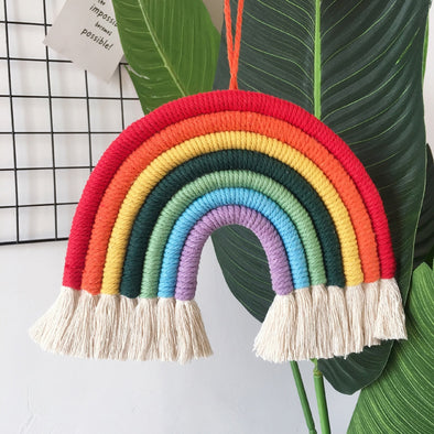 Rainbow Macrame Wall Hanging Boho Tapestry  Wall Girls Kids Room Decoration Baby Shower Nursey Dorm Room ChristmasParty Gift