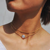 Artilady Natural Crystal Layer Choker Necklace