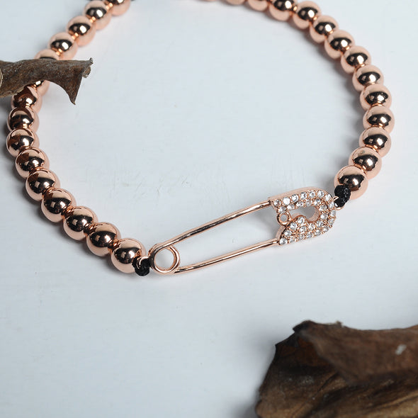 Artilady Women Pin Gold Beads Bracelet