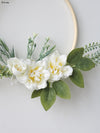 Artilady Floral Hoop Wreath Hanging White Flower Wedding Nursery Wall Decor