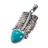 Artilady Native American 925 Sterling Silver Necklace Pendant Boho Turquoise Jewelry