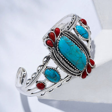 Artilady native American jewelry boho 925 sterling silver bracelet turquoise bracelet bangle