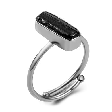 Artilady handmade 925 sterling silver ring boho natural stone ring