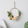 Artilady Floral Hoop Wreath Hanging White Flower Wedding Nursery Wall Decor