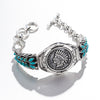 Vintage Native American 1908 Solid Grade Indian Head Penny Bracelet Bangle Turquoise 925 Sterling Silver Jewelry Bracelet