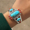 Artilady native American jewelry boho 925 sterling silver bracelet turquoise bracelet bangle