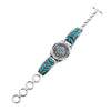 Vintage Native American 1908 Solid Grade Indian Head Penny Bracelet Bangle Turquoise 925 Sterling Silver Jewelry Bracelet