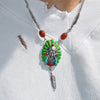 Indian native American jewelry 925 sterling silver necklace boho turquoise necklace