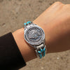 Vintage Native American 1908 Solid Grade Indian Head Penny Bracelet Bangle Turquoise 925 Sterling Silver Jewelry Bracelet