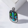 Artilady native American jewelry boho cactus necklace pendants Indian 925 sterling silver pendant
