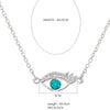Artilady Women Zircon Opal Eyes Eyelash Pendant Necklace