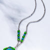 Artilady Native American 925 Sterling Silver Necklace Turquoise Stone Pendant Necklace