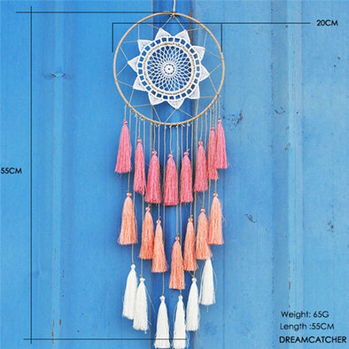 nordic large dream catcher room decoration pink blue white  tassel dream catcher handmade dreamcatcher  gift for friend