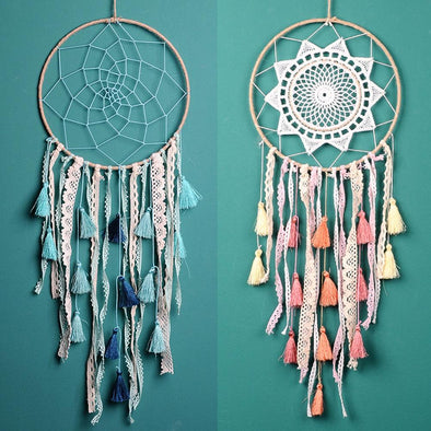 nordic tassel dream catcher room decoration  bedroom decor girls room decor pink blue white  gift for women