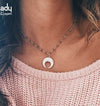Artilady White Horn Pendant Necklace